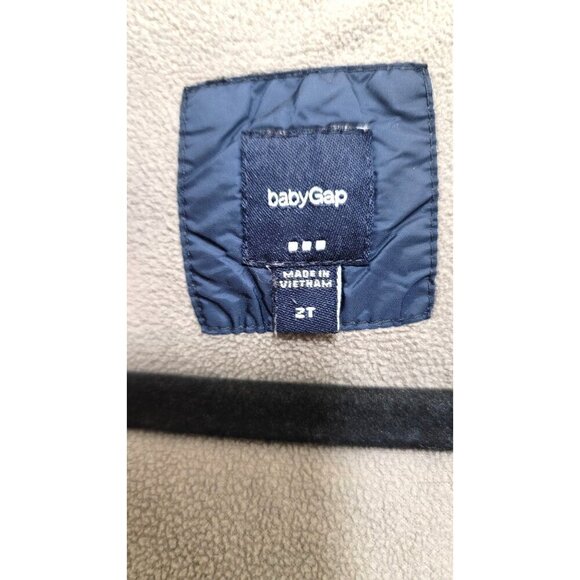 Gap Toddler Boys Navy Hooded Puffer Jacket With Front Pocket & Snap Closures Siz - Picture 9 of 14